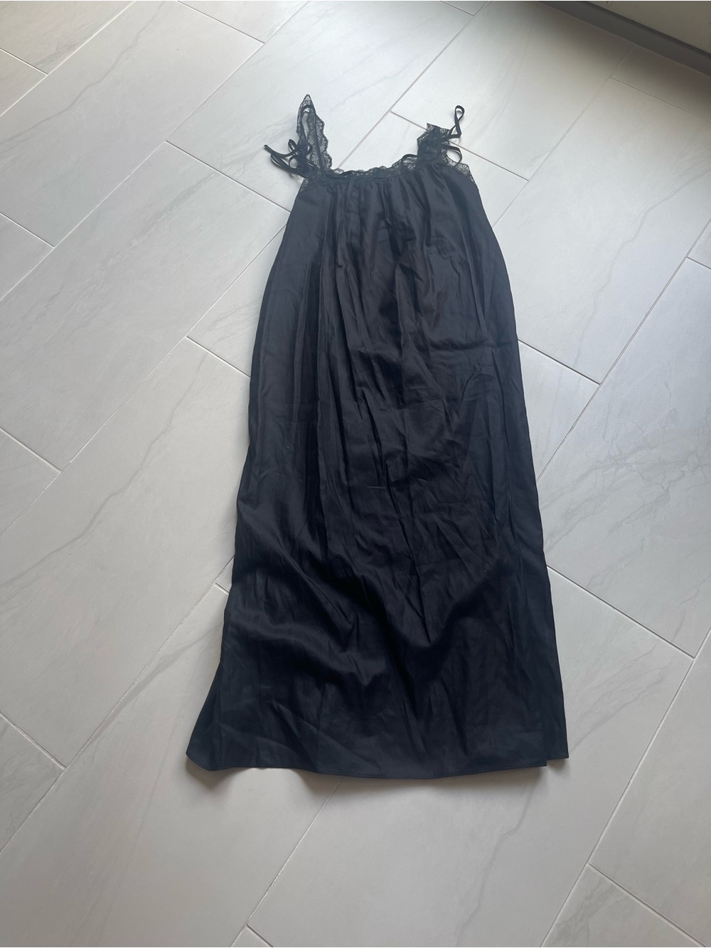 ZARA Black Lace Trim Slip Dress BNWT